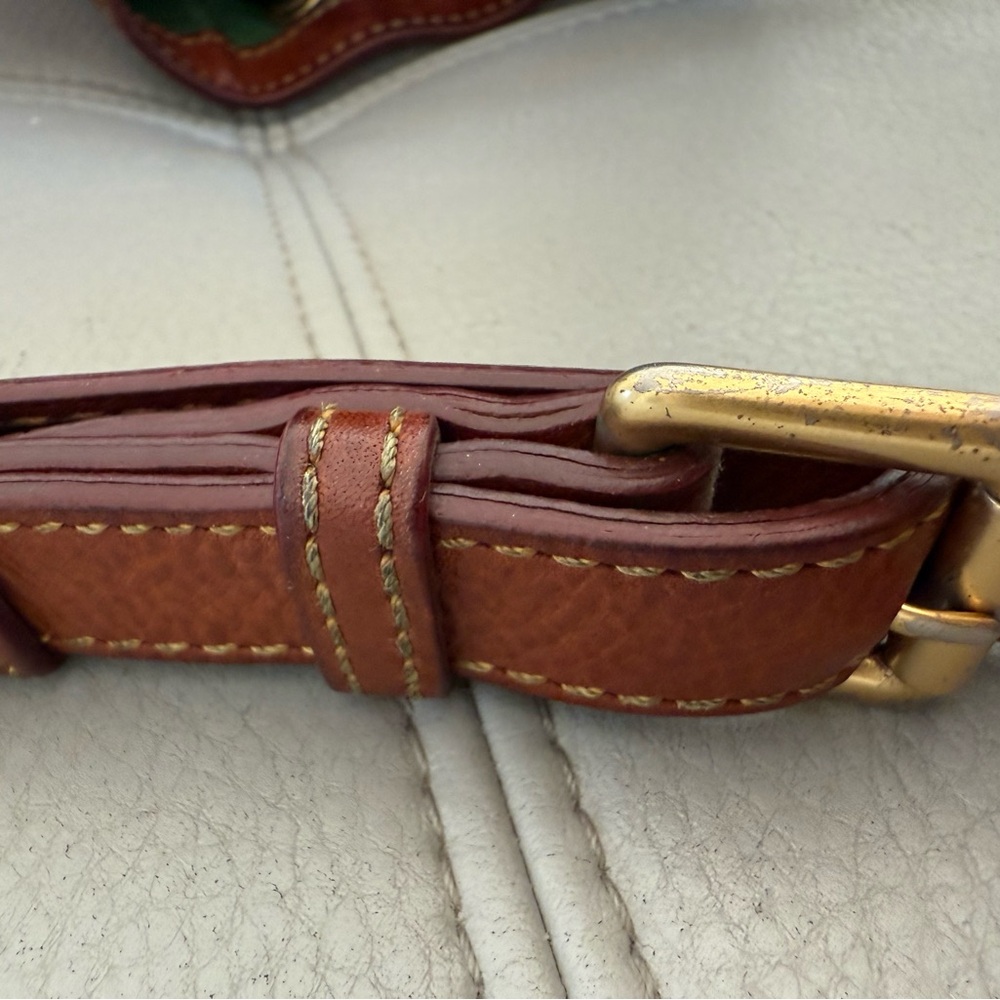 Dooney & Bourke Chestnut Florentine Leather Whipstitch Drawstring Bucket Bag - Picture 8 of 8
